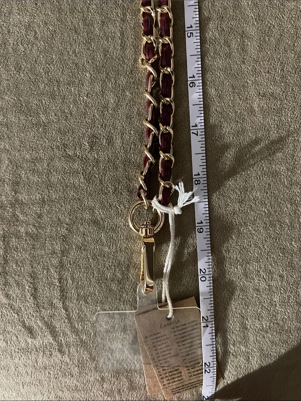 Carpisa Gold tone and Brown Strap - Mobile Phone Holder